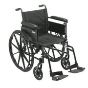 Angle View: Drive Medical Cruiser X4 Lightweight Dual Axle Wheelchair with Adjustable Detachable Arms, Full Arms, Swing Away Footrests, 16" Seat