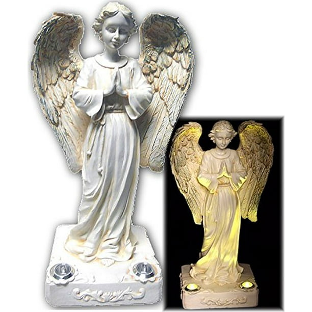 Brilliant And Mo Beautiful Praying Solar Angels With 2 Yellow Led Angel Lights Com Led Solar Angel Lights, Angel Outdoor Solar Lights