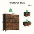 thumbnail image 3 of EDX Commode à 9 Tiroirs pour Chambre, Tour d'Organisation de Rangement en Tissu, Armoire, Brun Rustique, 3 of 9