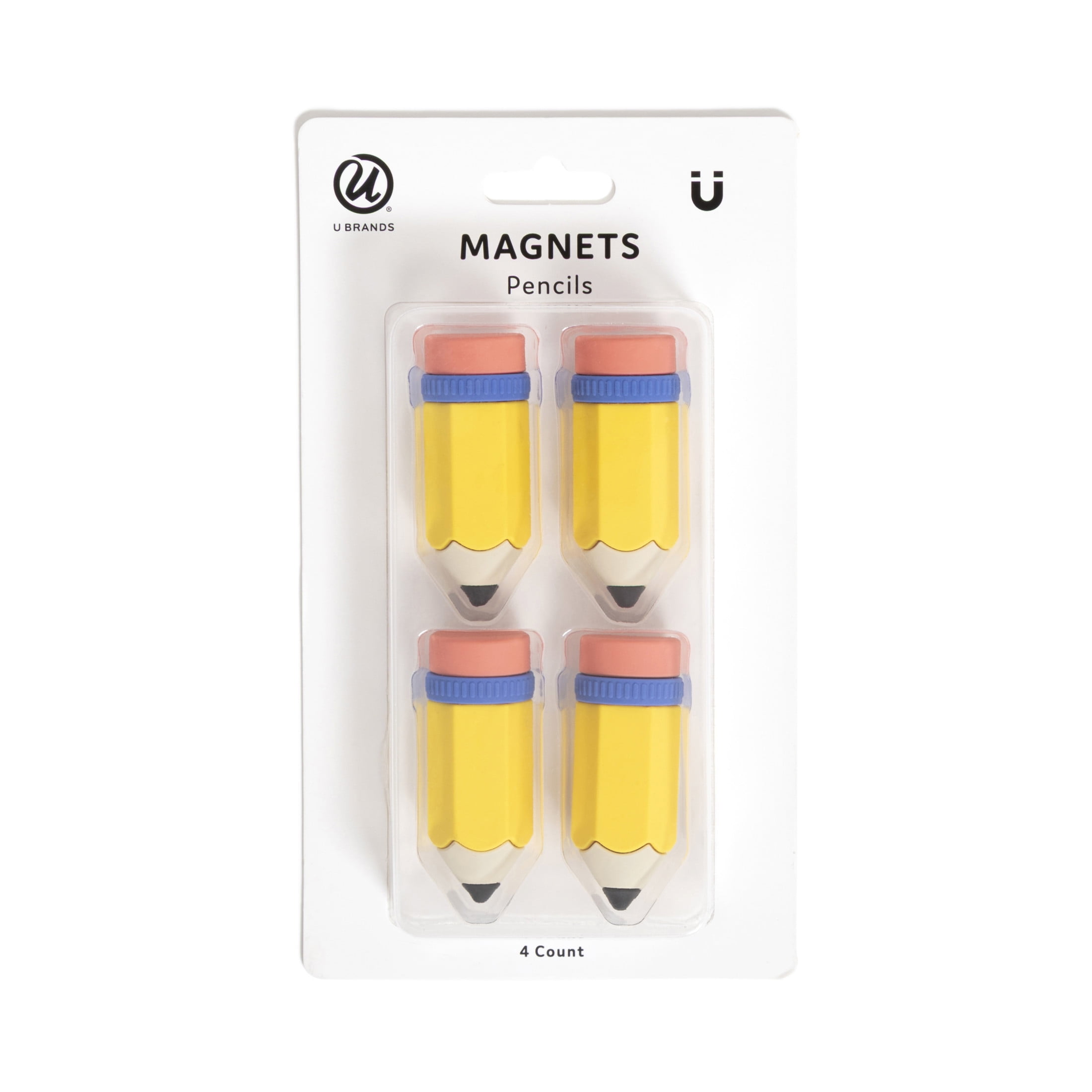 U Brands Pencil Magnets, 4 Count, Multi-Color