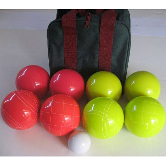 Epco Unique Tournament Set, Yellow and Red Bocce Balls - 110mm. Bag Included.
