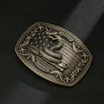 thumbnail image 2 of Western Belt Buckle for Men Women, Vintage Cowboy Cowgirl Texas Rodeo Longhorn Bull, Poker and Horse, 2 of 5