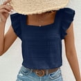 thumbnail image 3 of Mittory Women's Casual Summer Square Neck Tank Tops Sleeveless Ruffle Chiffon Blouses Top Shirts, 3 of 6