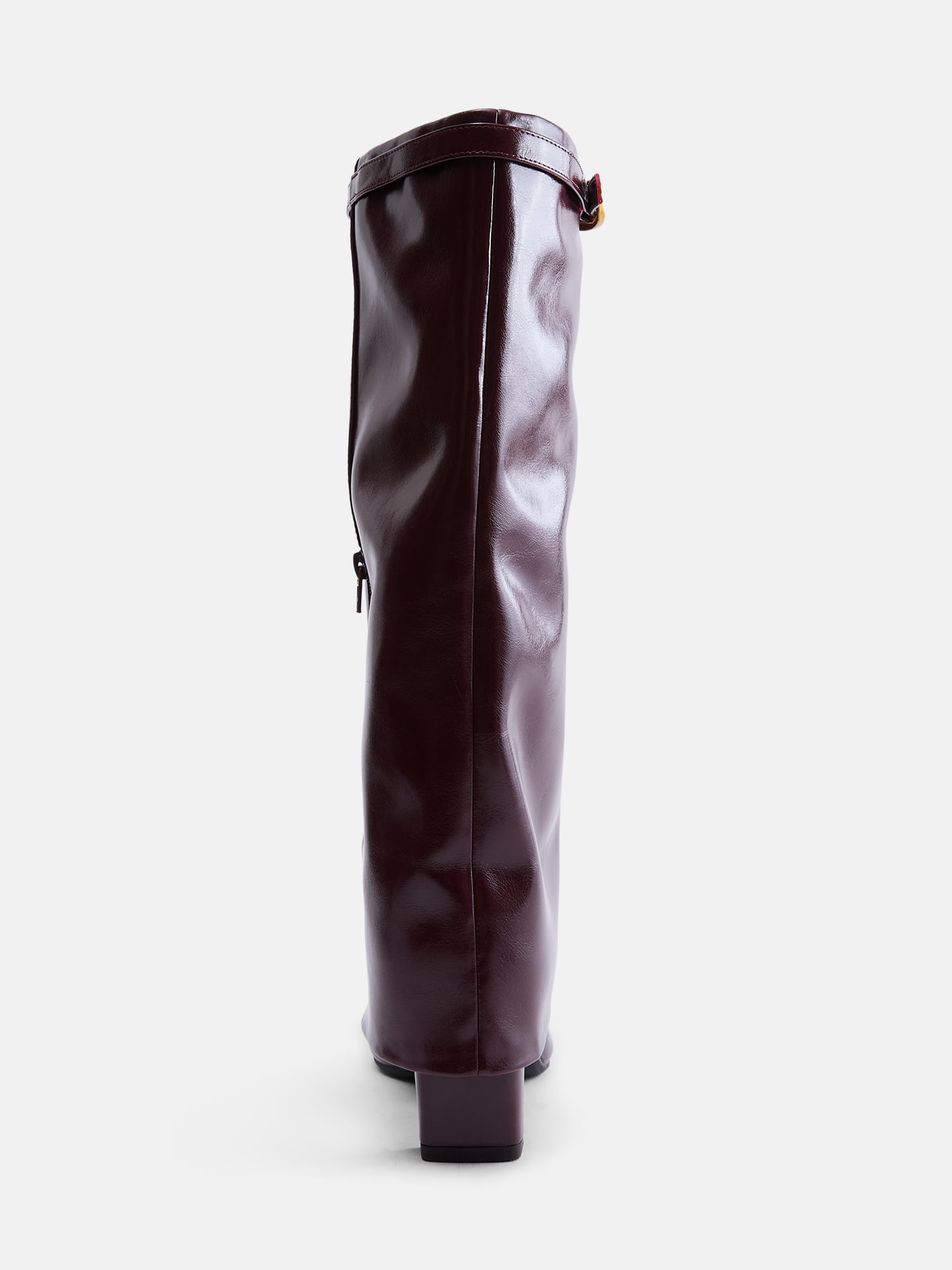 Madden NYC Women's Fold Over Faux Leather Buckle Boots