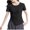 Black, variant on Htigea Summer Women Casual Short Sleeve Tops T-Shirts Tees with Side Split Black,M