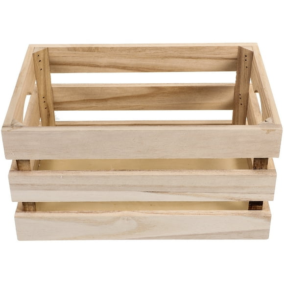 Wood Storage Basket Wooden Organizer Vintage Storage Box Large-capacity Wood Crate Basket