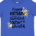 thumbnail image 4 of Inktastic Happy Birthday to the Sweetest Cousin in the World Girls Toddler T-Shirt, 4 of 5