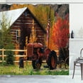 thumbnail image 1 of Ambesonne Fall Shower Curtain, Rustic Cabin with Tractor, 69"Wx84"L, Multicolor, 1 of 3