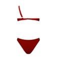 thumbnail image 5 of XIYON Bikini Sets For Women Solid Color V Neck Knot Front Push Up High Leg Thong Two Piece Swimsuit 2026 Summer Beach Wear, 5 of 8