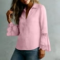 thumbnail image 6 of Fewfanhot Womens Clothing Long Sleeve V Neck Lace Casual Button Down Fall Trendy Shirts, 6 of 6