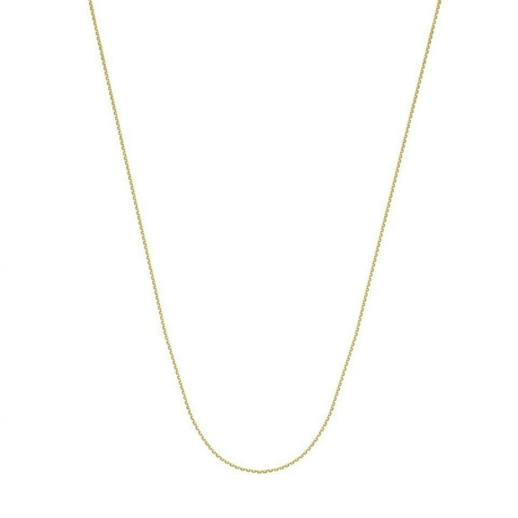 14k Yellow Gold 0.8mm Sparkle-Cut Cable Chain Necklace With 5mm Spring Ring Closure - 20 Inch