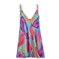 thumbnail image 3 of Gibobby Chaleco estampado con cuello en V para mujer con blusa sin mangas de verano con hebilla de metal(Verde de menta,XG), 3 of 5