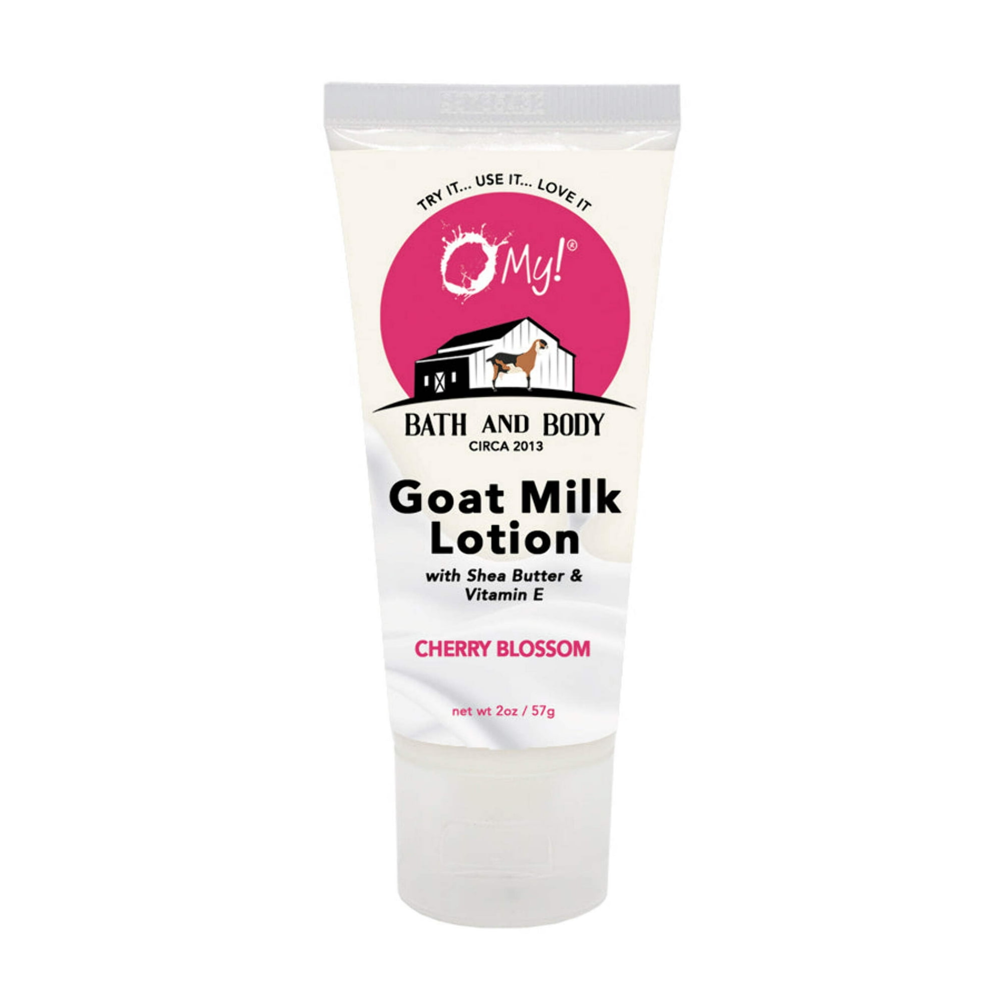 O My! Goat Milk 2oz Traveler Size Lotion | Made with Raw Goat Milk | Shea Butter and Vit E | Free of Parabens More | Handcrafted in USA
