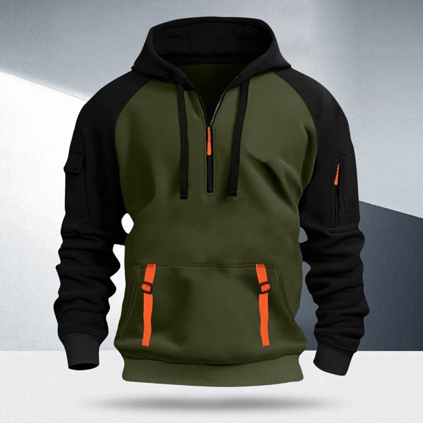 MHFRRA Sudadera con Capucha de Color, Informal, con Bolsillo, Tela Suave y Cómoda para Ropa de Calle Negro3