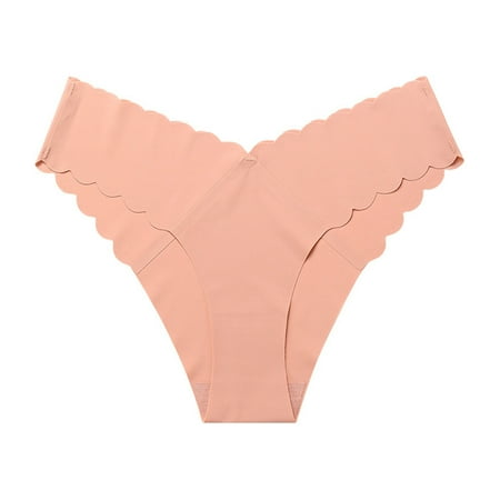 Lace Thong Panties Lot Womens Underwear Lace Women Casual Solid Wavy Lace V Shaped Waist Seamless Ice Silk Underwear