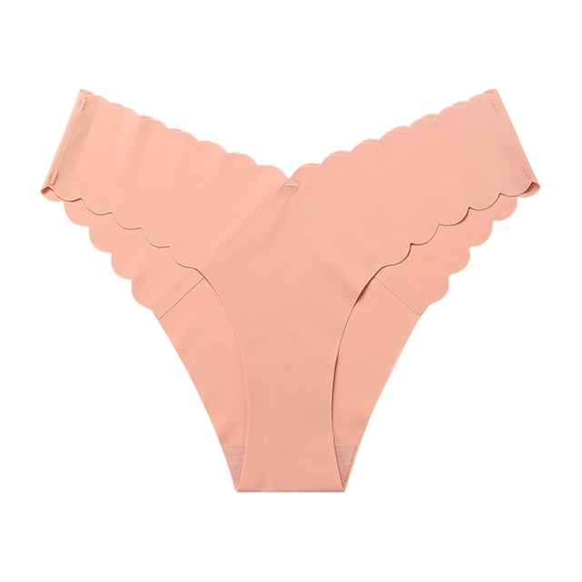 Ropa interior informal de mujer de seda sin costuras, con encaje ondulado y cintura en V: cómoda ropa interior para el día a día, varias tallas