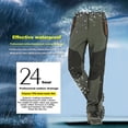 thumbnail image 5 of LNGXO pantalones de senderismo gruesos y cálidos de lana para hombre, impermeables, a prueba de viento, para exteriores, pantalones de lluvia de concha suave, pantalones de esquí para acampar y sender, 5 of 5
