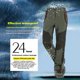 thumbnail image 5 of LNGXO pantalones de senderismo gruesos y cálidos de lana para hombre, impermeables, a prueba de viento, para exteriores, pantalones de lluvia de concha suave, pantalones de esquí para acampar y sender, 5 of 5