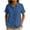 Blue2, variant on Womens Short Sleeve Shirts Casual Collared Button Down Shirt V Neck Summer Tops Casual Business Work Blouses M-3XL