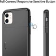 thumbnail image 4 of Wallet Case for iPhone 11 Case with Card Holder Dual Layer Hybrid Shell Heavy Duty Protection Shockproof Anti Scratch Soft Rubber Bumper Cover Case for iPhone 11 6.1 inch Black, 4 of 14