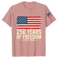 thumbnail image 3 of Only Moment Womens Festival Shirts Crew Neck Short Sleeve Vintage American Flag Short Sleeve Patriotic Independence Day Tops Pink,M, 3 of 5