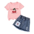 thumbnail image 3 of FSYBOA Girls Summer Outfit Sets , Shorts Sleeves Elastic Waist Fashion Casual Kids Clothing Set Pink Size 6 T, 3 of 6