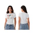 thumbnail image 3 of Mialoley T-shirt pour Femmes, Col Rond Manches Courtes Imprimé Alimentaire Ajusté Hauts d'Été Mode Urbaine pour Usage Quotidien Décontracté, 3 of 9