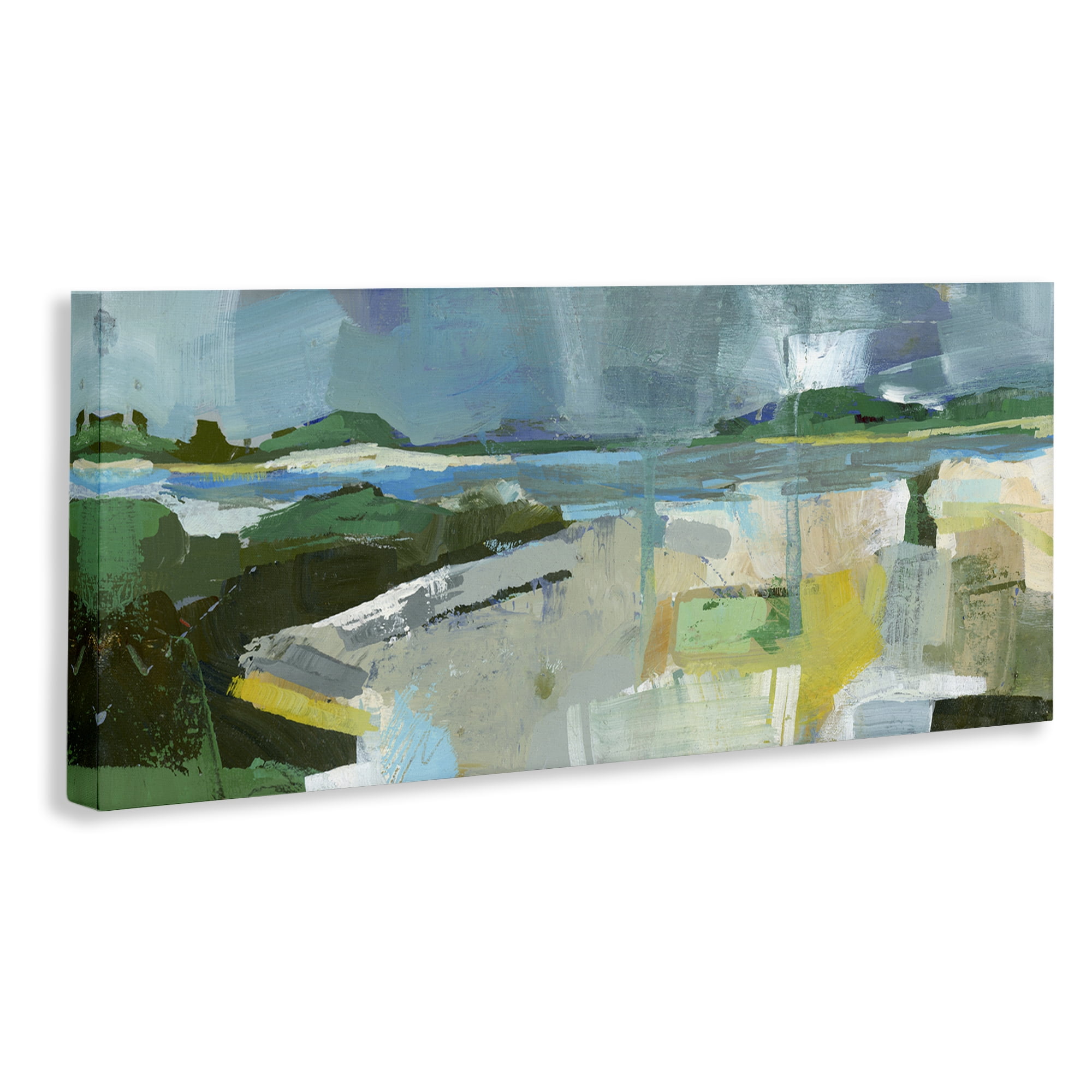Stupell Industries Sea View Impression Abstract Painting Wrapped Canvas Art Print Wall Art, 24 x 10