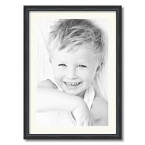 ArtToFrames 20x28" Matted Picture Frame with 16x24" Single Mat Photo Opening Framed in 1.25" Black Stain on Solid Red Oak and 2" Chantilly Mat (FWM-4083-20x28)