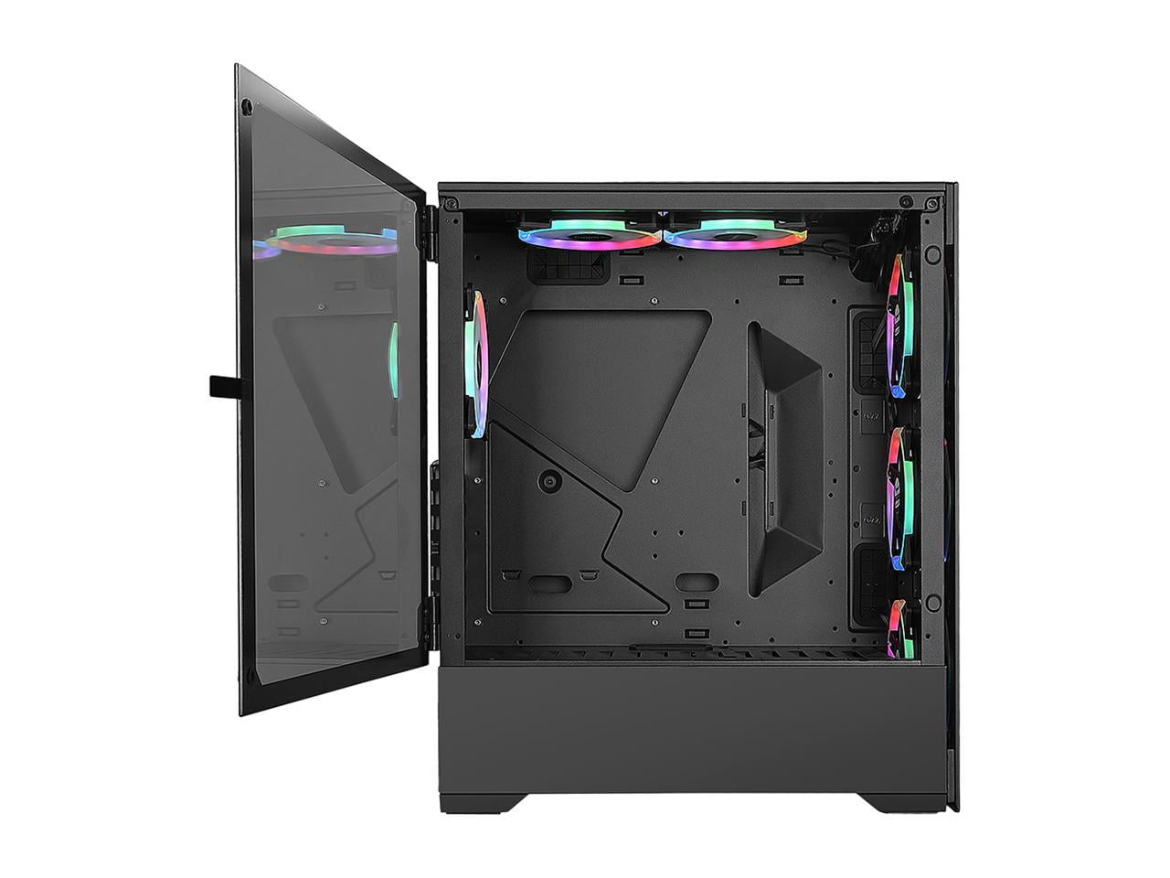 Bgears b-Voguish-RGB (6 RGB Fans Included) Tempered Glass ATX Mid Tower Computer Case with USB 3.0 and Fan controller and Remote controller.