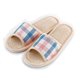thumbnail image 4 of Pantuflas de lino a cuadros, pantuflas de algodón, antideslizantes, para parejas, para interiores, de madera, geniales para hombres y mujeres, 4 of 4
