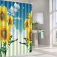 thumbnail image 4 of Cortina de ducha con estampado bonito de 180x180cm, poliéster, impermeable, accesorio para cortina de baño, girasol, 4 of 7