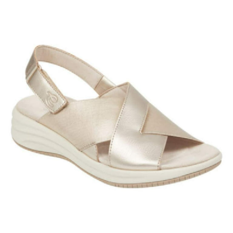 Easy Spirit Womens Daimiel Flat Sandals 8 Gold Walmart
