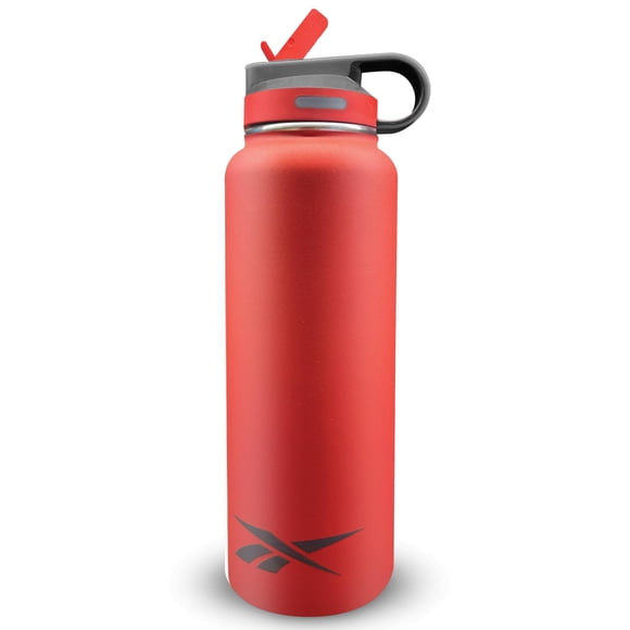 Botella de agua Reebok de acero inoxidable de 950 ml con aislamiento de pajita