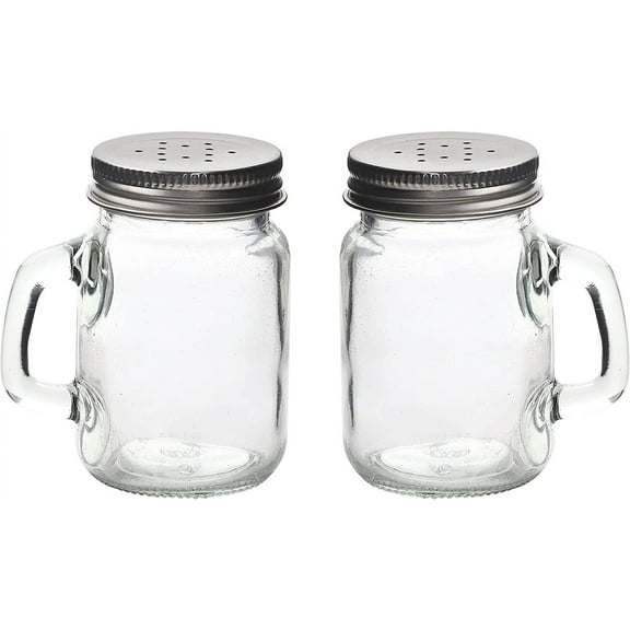 Servette Home Salt and Pepper Shakers Glass Mason Jar Spice Jars (Glass Mason Jars)