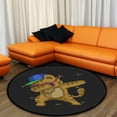 thumbnail image 4 of Coolnut Round Rugs for Living Room, Cute Cat Dabbing Dance Illustr Non-Slip Coral Velvet Long Runner Rugs, Washable Water Absorbent Mat Carpet for Bedroom Kitchen Kids Room, 4 of 6