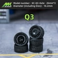 thumbnail image 4 of 1/64 Wheels hot wheels Black Rubber Tires Model Car Modified Parts JDM VIP For Hotwheels Tomica MiniGT F3 10.2mm, 4 of 6