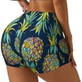 thumbnail image 2 of Fotbe Colorful Pineapples Seamless Shorts, Womens Workout Shorts High Waist Stretch Booty Short for Gym/Yoga/Running/Biking-X-Large, 2 of 9