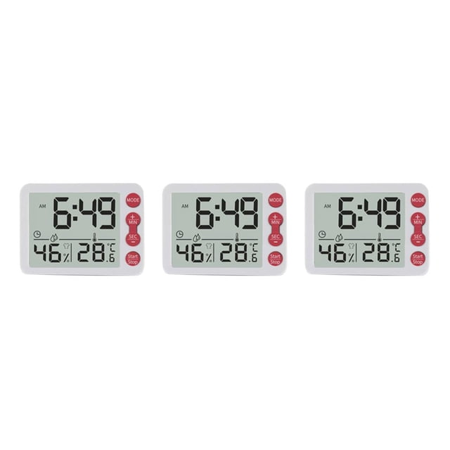 Bearachild Alarma digital Ángulo de plástico ajustable Pantalla acrílica de 7,48 pulgadas Proyector Reloj Oficina Hotel Higrómetro Relojes Type1 NO1