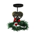 thumbnail image 6 of Christmas Reindeer & Heart Metal Candlestick - Table Centerpiece with Wreath & Red Berries - Festive Holiday Decor Enhancing Warm Ambiance for Christmas Gatherings & Home Tables, 5.31*4.33in, C, 6 of 6