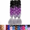 thumbnail image 3 of SEGO Ombre Jumbo Braiding Hair Extensions Colored Hair Weave Synthetic Crochet Twist Box Braid Hair Black/Pink/Blue/Purple Fake Hair Extension for Women, 3 of 8
