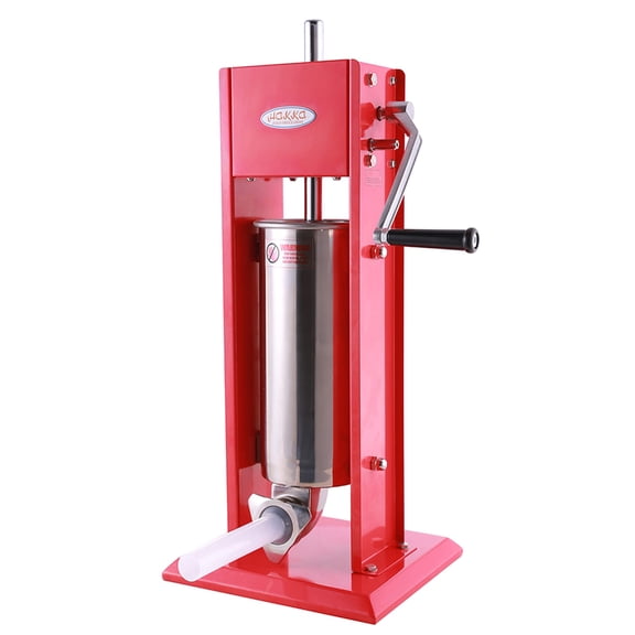 Hakka 11 Lb/5L Vertical Sausage Stuffer, Stainless Steel 2-Speed Manual Meat Filler with 4 Stuffing Nozzle