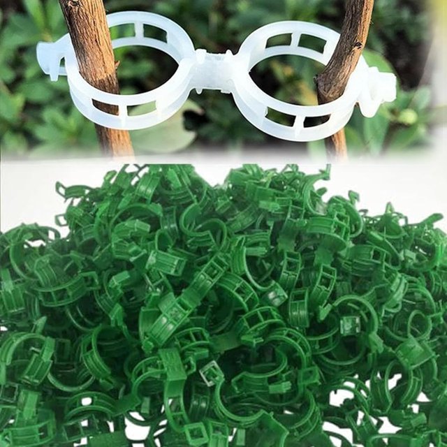 100 piezas de clips de fijación para plantas, 2024 nuevos clips de soporte para plantas trepadoras, soporte de plástico, clips de plástico para enrejado de tomates para plantas de vid de verduras y fr