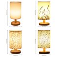 thumbnail image 2 of DEELLEEO New Linen Table Lamp Touch Control LED Linen Night Lamp w/Warm White Light Linen Nightstand Lamp USB Powered Wooden Beside Lamp, 2 of 7