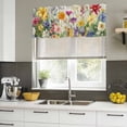 thumbnail image 5 of 2 Pack Valances for Windows, Spring Colorful Floral Window Valances for Living Room/Bedroom/Bathroom, Yellow Purple Pastoral Flowers Light Filtering Kitchen Curtain Valance 60"W x18" L, 5 of 9