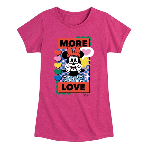 Disney - Minnie Mouse - More Love & Hearts - Toddler & Youth Girls Short Sleeve Graphic T-Shirt