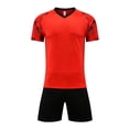 thumbnail image 3 of LPKRT Boys 2 Piece Matching Clothing Set Short Sleeve And Shorts Two Piece Sports Training Breathable Lightweight Outfits Sets Red 15-16 Years, 3 of 9