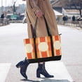 thumbnail image 4 of FORMRS Canvas Laptop Tote Bag for Women with 15.6" Computer Compartments Shoulder Handbag, Beige Geometric Circles, 4 of 7