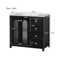thumbnail image 4 of Corlix Modern Bathroom Vanity with Ceramic Sink, Shelves, Drawers, Wood, Black, 4 of 11