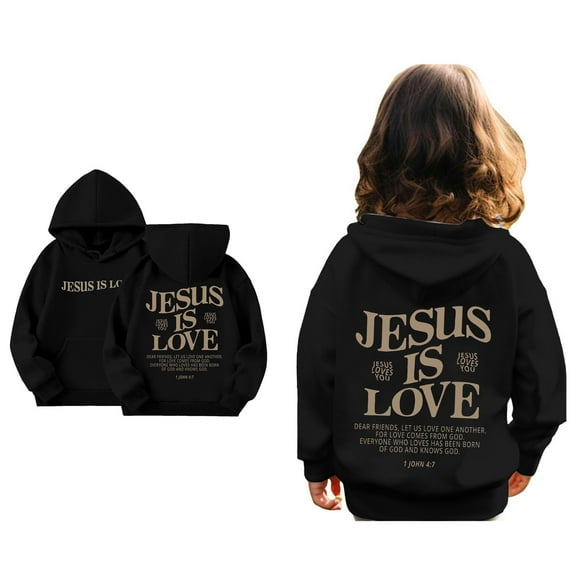 Teen Girls Hoodies Jesus Loves You Hoodie Long Sleeve Graphic Sweatshirt Comfy Oversize Pullover Top Girls Winter Clothes Boys 11-12 Years Clothes Cute Boy Girl Clothing